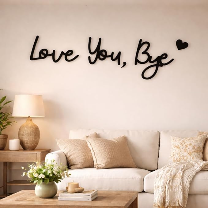 Love You Bye Sign Above Door: Rustic Wood Over Door Home Decor Boho wall decor For Wall Art living Room Bedroom – Gifts for Lover & Family
