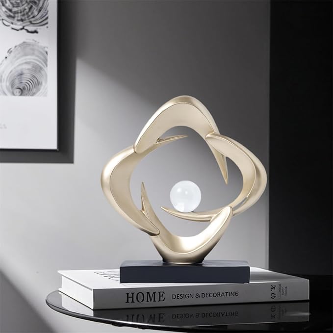 Abstract Sculpture Art Home Decor Accents Modern Decorative Objects for Living Room Shelf Coffee Table TV Stand Cabinet Office Decor Accents (Gold)