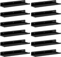 Lifewit Floating Shelves for Bathroom, 15" Clear Wall Organizer for Makeup, Perfume, Figures, Photo, Decor Shelf for Nursery, Living Room, Bedroom, Kitchen, Over Toilet Storage Rack, Black, 12 Pack
