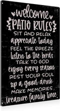 BEASTZHENG Vintage Welcome Porch Rules Sign Metal Tin Sign Wall Decor - Retro Sign for Home Porch Decor Gifts - 8x12 Inch