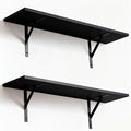 Heavy Duty Long Wall Shelves Set of 2, Floating Shelves Wall Mounted with Industrial Brackets, 40lbs Capacity Shelves for Laundry Room, Kitchen, Bathroom, Living Room (31.5"*8",Black)