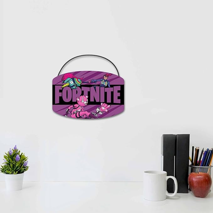 Fortnite Characters Hanging Wood Sign - Fun Fortnite Sign for Bedroom or Game Room
