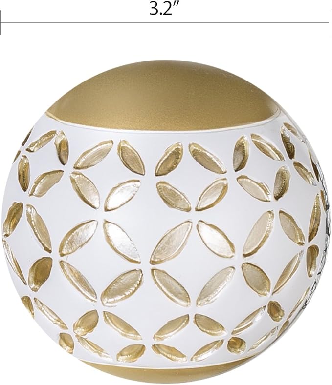 Creative Scents Schonwerk Diamond Lattice Decorative Orbs for Bowls and Vases (Set of 3) Resin Spheres Balls for Living, Dining Room Decor - Coffee Table Centerpiece Home Decor - Great Gift Idea