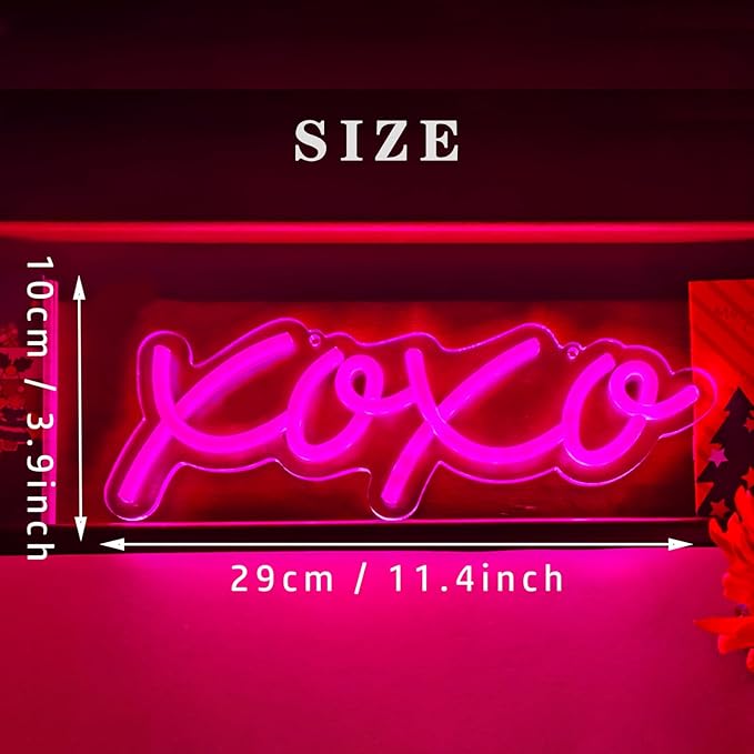 Ulalaza Neon Light Sign LED XOXO Night Lights USB Operated Decorative Marquee Sign Bar Pub Store Club Garage Home Party Decor