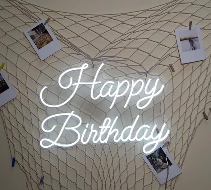 LED Neon Sign Night Light for Wall Party Décor Bedroom Room Bar Wedding Home Birthday Art Decoration Christmas with USB Chain Light modulator 5v (lets party blue)