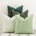 LANANAS Neutral Couch Throw Pillow Covers 18x18 Inch Set of 4 Decorative Sage Green Farmhouse Boho Pillows for Living Room, Couch, Bed, Sofa Soft Corduroy Accent Home Decor (Forest Green, 18x18 Inch)
