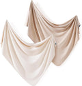 GRSSDER 2 Pack Newborn Swaddle Blanket, Ultra Soft Stretchy Jersey Knit Extra Large Size 33 x 44 Receiving Blankets for Easy Swaddling Baby Snug and Cozy