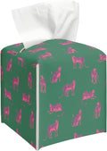 Pink Green Cheetah Tissue Box Cover, Modern Tissue Holder Square with Bottom Belt for Home Bathroom Office Car Nightstand Vanity Desk, Housewarming Gifts Ideas for Women Friends Mom -20