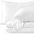 BEDELITE Flannel Sheets Twin Size Bright White - Super Soft Fleece Sheets Set Fluffy Extra Plush, 3 Piece(Include Fitted Sheet, Flat Sheet, 1 Pillowcase)