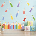 Colored Pencils Wall Decals - 9 Sheets 27 Pcs Colorful Pencil Wall Stickers Peel and Stick Classroom Wall Decor for Back to School Preschool Playroom Nursery