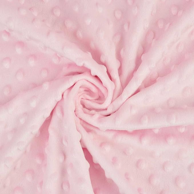 American Baby Company Heavenly Soft Chenille Security Blanket (14" x 14"), 2-Layer Design with Minky Dot & Silky Satin, Pink, for Boys and Girls