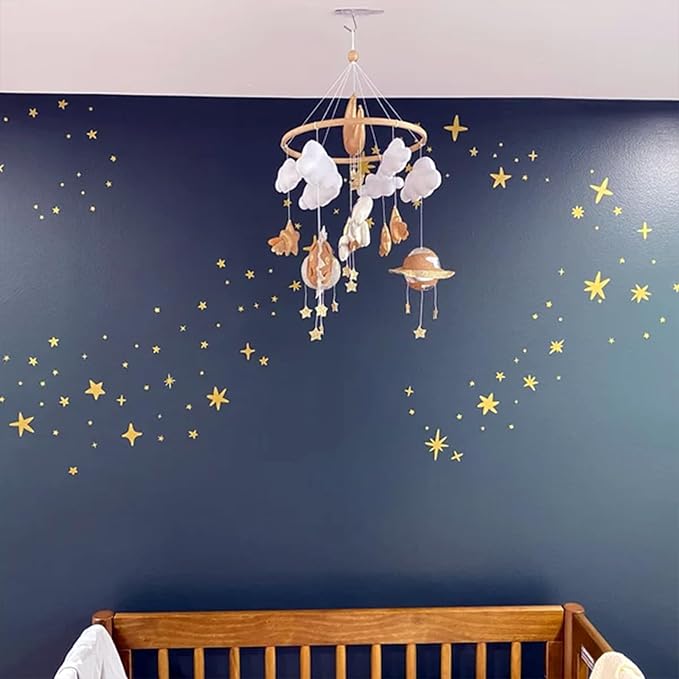Golden Stars Stickers, 167 Pack Celestial Decals for Christmas & Holiday Decor, Sparkles Wall Art for Party & Birthday Decor, Vinyl Decals for Kids
