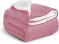 IR Imperial Rooms Sherpa Blankets Queen Size - Thick and Warm Blankets for Winter, Reversible Soft and Fuzzy Fluffy Queen Size Blanket for Bed, Baby Pink, 90x90 Inches