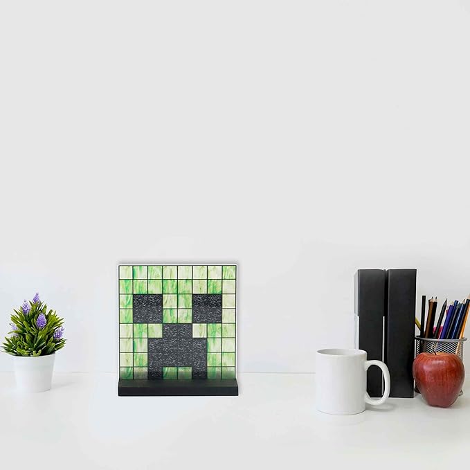 Minecraft Creeper Acrylic Tabletop Display - Fun Creeper Pixel Face Decoration for Desk or Shelf