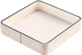 YIGUYI Faux Leather Vanity Tray, Elegant Desktop Storage Organizer，A perfume tray specifically designed for women，Nightstand or Dresser(Cream White)