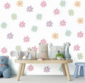 BBTO Daisy Wall Decal Flower Vinyl Wall Decals Daisy Stickers Floral Decals Peel and Stick for Nursery Art Bedroom Living Room(Simple Style,Novel Color)