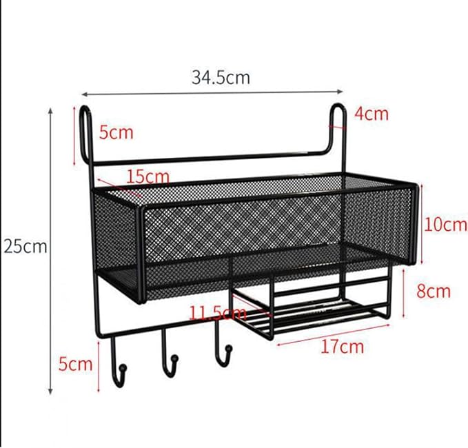 Bedside Caddy for Dorm Bed, Bunk Bed Accessories Bedside Shelf, Bedside Hanging Storage Basket with Hooks Multi-Function Organizer Caddy Room Essentials for College Students Girl,Black,A