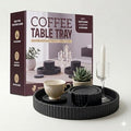 Decorative Coffee Table Ottoman Tray with Coasters | Modern Neutral Home Decor Accent | Console Table Decor | Kitchen Table Centrepiece | Luxury Apartment Decor | Decorative Centerpieces for Tables