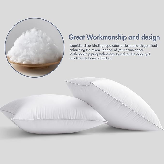 MIULEE 12x20 Pillow Inserts (Set of 4) -Decorative Throw Pillow with 100% Cotton Cover Rectangle for Sofa Couch