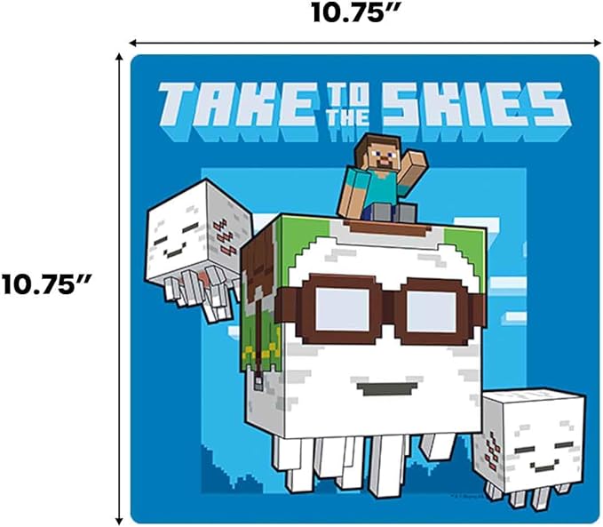 Open Road Brands Minecraft Ghast Take to the Skies Metal Wall Decor - Fun Minecraft Sign for Bedroom or Game Room