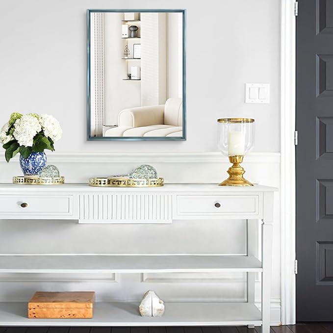 AAZZKANG Large Wall Mirror Decor Metal Framed Mirrors 26"x18" for Bedroom Bathroom Entryway Dressing Room Rectangle