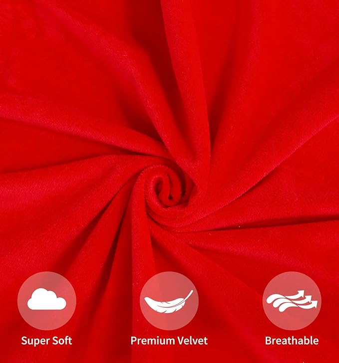 Pack of 2 Christmas Red Pillow Covers 12x20 Inch Decorative Throw Pillow Cover, Velvet Lumbar Pillowcases for Couch Sofa Bed, Home Boho Decor, Modern Soft Cushion Covers