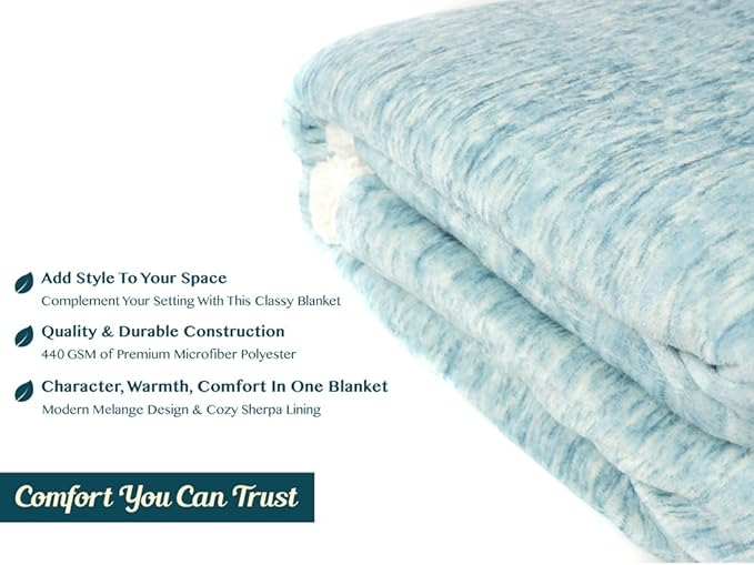 PAVILIA Melange Teal Blue Twin Bed Sherpa Blanket Throw, Warm Soft Cozy Reversible Blanket Couch Sofa, Thick Plush Large Fleece Blanket, Decorative Home Room Decor Gift Men Women, 60x80 Turquoise Aqua