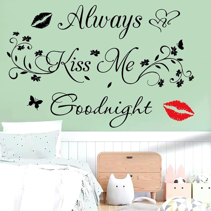 Aeways Kiss Me Goodnight Wall Stickers Decals Wall Decor Home Decorations