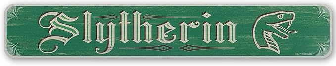 Harry Potter Slytherin Horizontal Wood Wall Decor - Vintage Slytherin Sign for Bedroom or Movie Room
