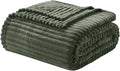 Nestl Blanket Twin Size for Bed - Cozy Warm Fuzzy Blankets for Women, Plush Small Fleece Throws for Girls - Olive Green, 66 x 90 Inches