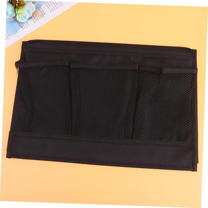 Luxshiny Convenient Black Hanging Pouch for Bedside Storage Capacity Organizer for Phone Chargers Books and More for Sofa Dorm Hospital and Home Use