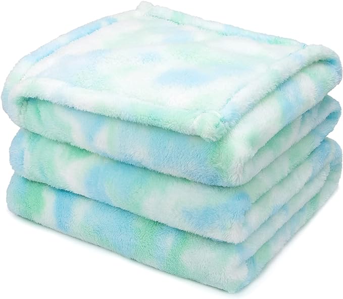 Fleece Blanket Green Throw Blanket - 300GSM Throw Blanket for Couch Soft Fuzzy Plush Cozy Blankets, Spring Home Decor