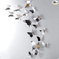 BBTO 48 Pieces Butterfly Wall Decor DIY 3D Mirror Butterfly Stickers Removable Decals Crafts for Birthday Party Bedroom School Bathroom Living Room Decor（Sliver）