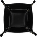 uxcell 2 Pcs Valet Tray for Women and Men, PU Leather Jewelry Tray Entryway Table Bedside Nightstand Catchall Storage Organizer for Jewelry Key Coin Watch Wallet(Square, Black)