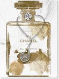 Vintage Perfume Bottle Canvas Wall Art Modern Luxury Posters Print Fashion Glam Poster Picture for Bedroom Make up Room Home Decor 24"x36"