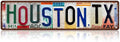 Vintage City Street Sign Houston,TX Wall Decor Metal Tin Signs for Bar Home Bedroom Garage