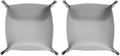 HARFINGTON 2pcs PU Leather Valet Tray Unisex Folding Small Catchall Tray Portable Entryway Table Tray Nightstand Bedside Desk Tray for Key Wallet Watch Coin Jewelry Dice, Gray