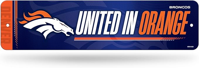 Rico Industries NFL Football Metal Street Sign 4" x 15" Home Décor - Bedroom - Office