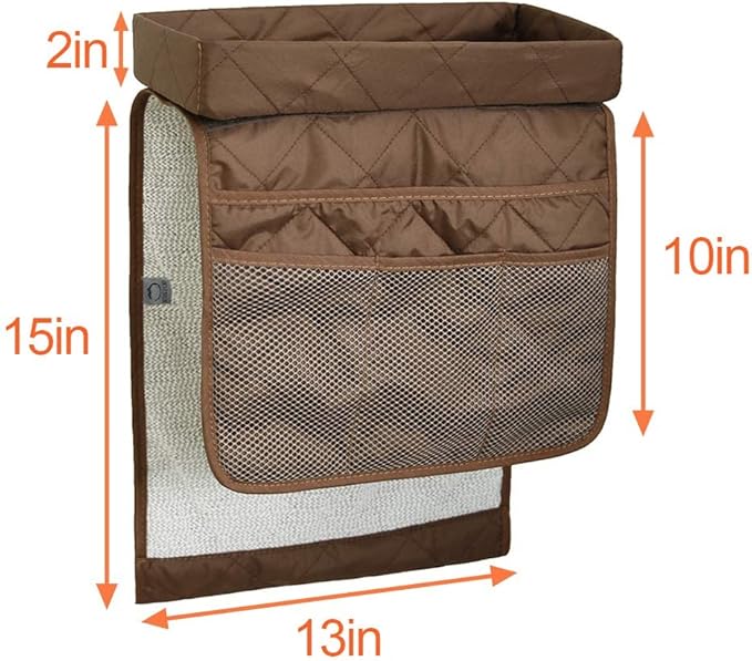 Couch Arm Tray-Couch Arm Cup Holder,Anti-Slip Chair Arm TV Remote Holder for Recliner Sofa Armchair Caddy Bedside Storage Pockets Bag for Pens, Magazines, Snacks, Glasses