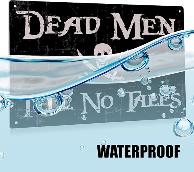 Funny Dead Men Tell No Tales Metal Tin Sign Wall Decor Vintage Retro Signs Indoor Outdoor Decoration Gifts large