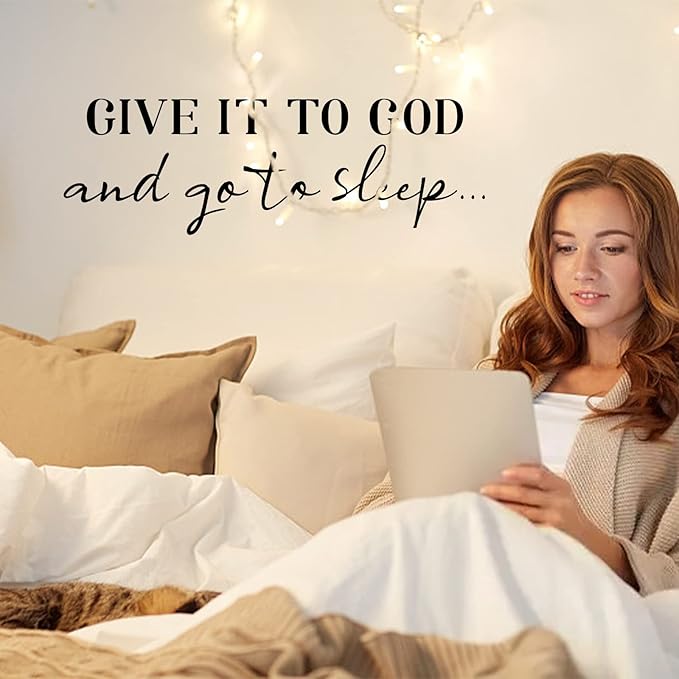 SUPERDANT Wall Decals Give It to God Quotes Wall Stickers Vinyl Art Decor Stickers DIY Saying Vinyl Art Decal Sticker Home Decoration for Living Room Bedroom Kitchen School Dormitory Wallpaper Decor