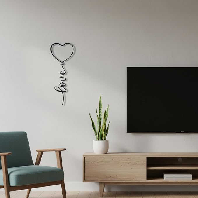 We Moment Love Metal Wall Decor-Love Heart Sign for Bedroom Office Home Decor-Valentine's Day Gifts-Black