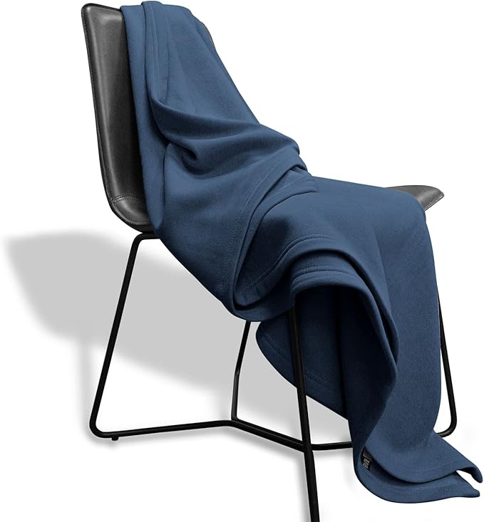 MV Sport Lightweight Sweatshirt Blanket Throw – Warm & Cozy, Breathable Oversized Fleece Knit, Couch, Bed, Travel, Cold Nights, and Outdoors – Soft Light Weight Blanket 54" x 84" Royal Heather