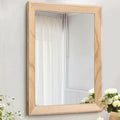 AAZZKANG Rustic Mirrors for Wall Rectangle Wood Frame Mirror Large 28"x20" Decorative for Farmhouse Bedroom Bathroom Living Room Large