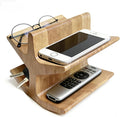Wooden Remote Control Holder for Coffee Table & Bedside, Decorative Remote Control Holder for Eyeglass Stand, Multi-Functional Remote Caddy Organizer for Reading Glasses Storage
