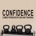 AnFigure Gym Quotes Wall Decals: Inspirational Office Vinyl Art Wall Stickers for Garage Classroom School Workspaces - Confidence Comes from Discipline and Training 35"X9.8"