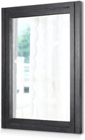 AAZZKANG Wood Framed Mirror Rectangular Mirrors for Wall Black Large 20"x16" Decorative for Bedroom Living Room Bathroom Home Entyway Hanging