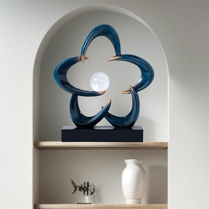 Abstract Sculpture Art Home Decor Accents Modern Decorative Objects for Living Room Shelf Coffee Table TV Stand Cabinet Office Decor Accents (Blue A)