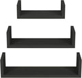 SRIWATANA Floating Shelves Wall Mounted, Solid Wood Wall Shelves, Black