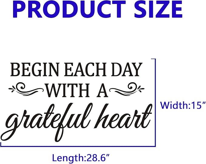 Inspirational Family Quotes Wall Decals: Home Vinyl Art Wall Stickers for Living Room Kitchen - Begin Each Day 28.6" X 15"